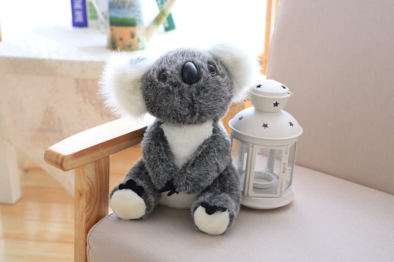 Peluche koala avec son bébé Gris / 13cm