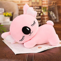 Peluche koala endormi avec de longs cils 35cm / Rose