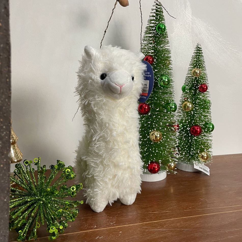 Peluche lama alpaga blanc doux câlin enfant chambre La compagnie de la peluche