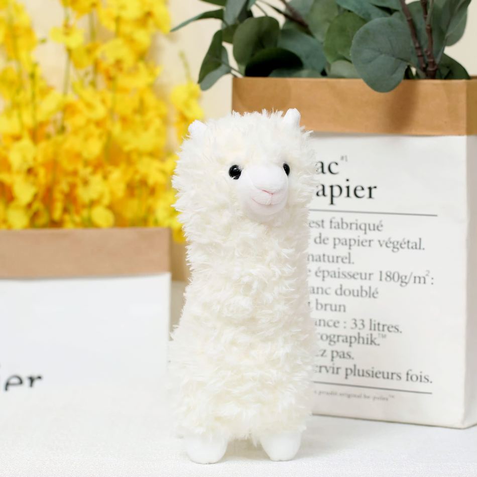 Peluche lama alpaga blanc doux câlin enfant chambre La compagnie de la peluche