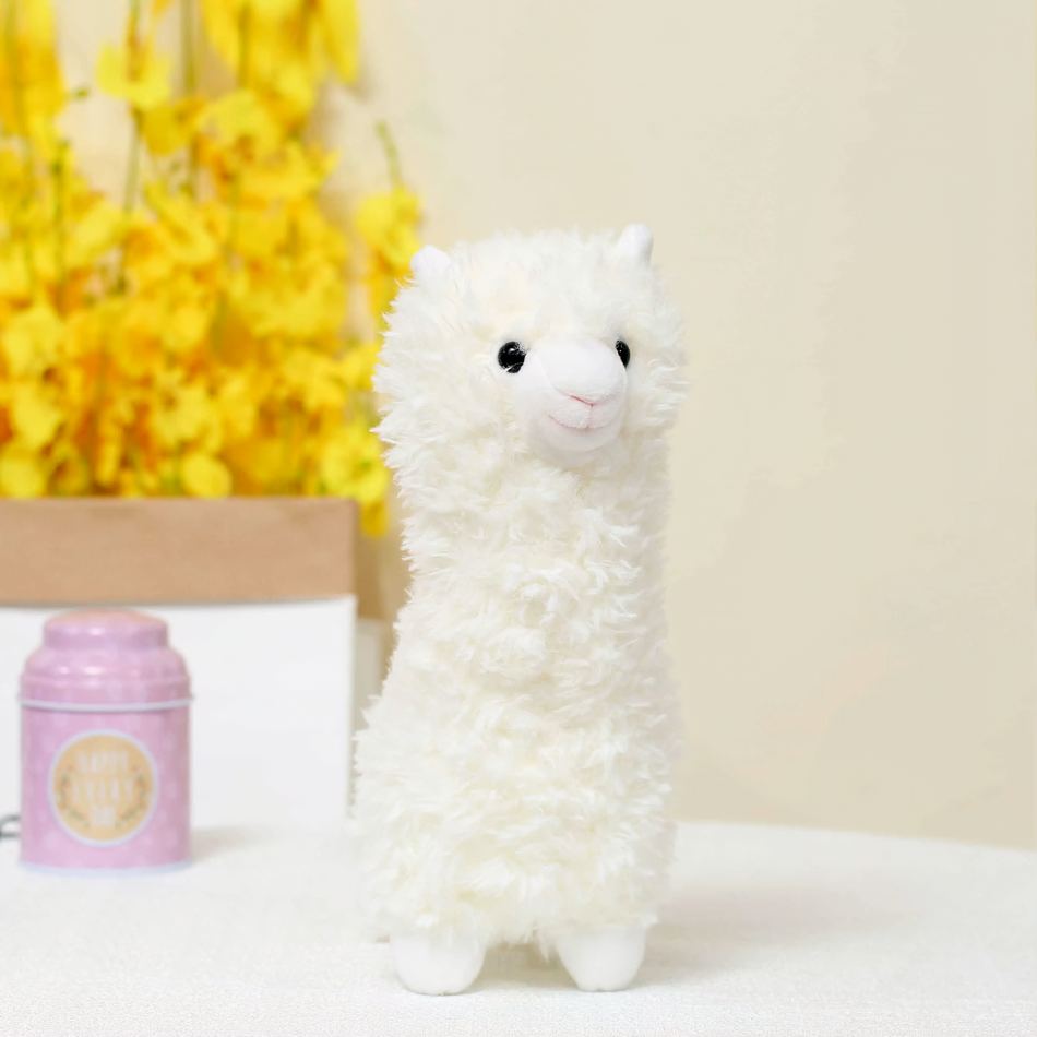Peluche lama alpaga blanc doux câlin enfant chambre La compagnie de la peluche