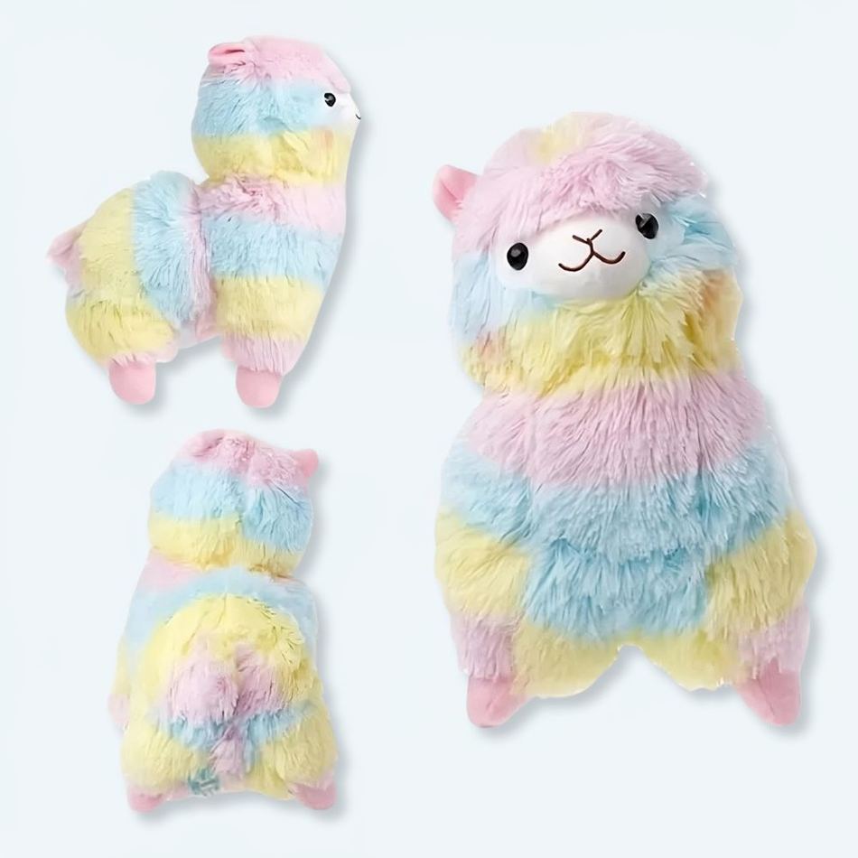 Peluche lama arc-en-ciel doux câlin décor pastel La compagnie de la peluche