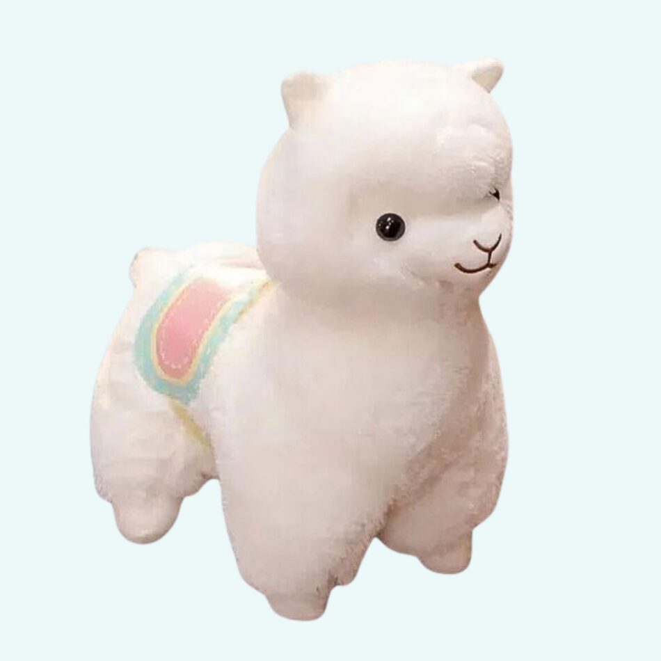 Peluche lama blanc doux câlin enfant chambre déco 35cm La compagnie de la peluche