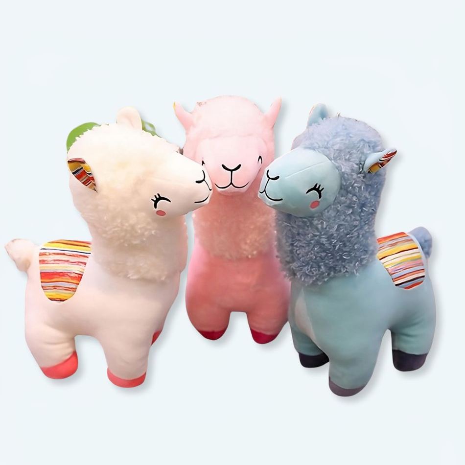 Peluche lama coloré doux arc-en-ciel pour enfant La compagnie de la peluche