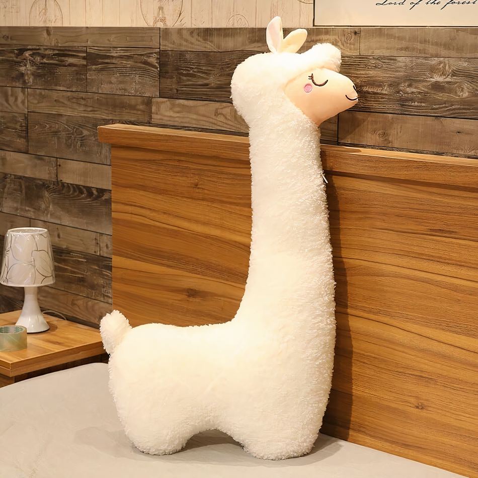 Peluche lama doux câlin géant chambre enfant 100cm / blanc La compagnie de la peluche