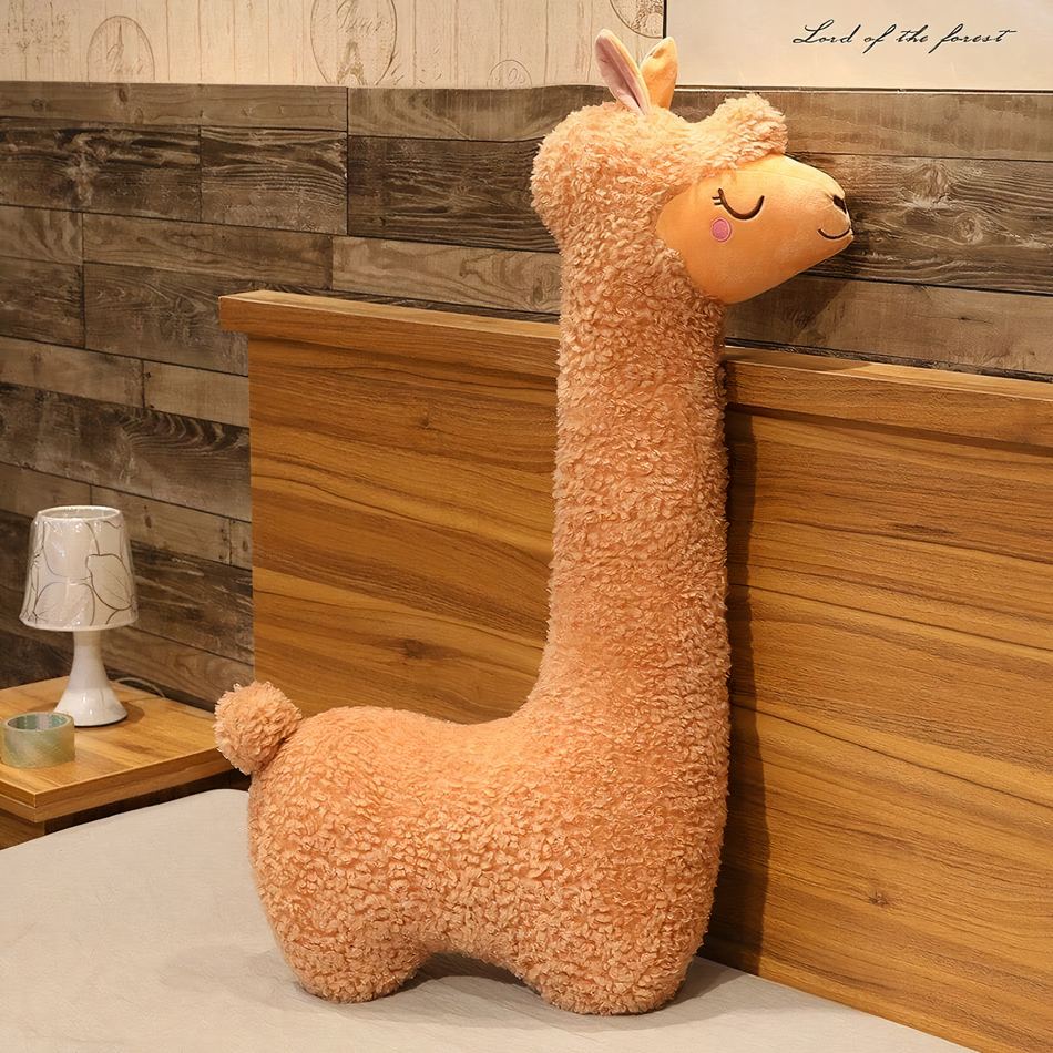 Peluche lama doux câlin géant chambre enfant 100cm / marron La compagnie de la peluche