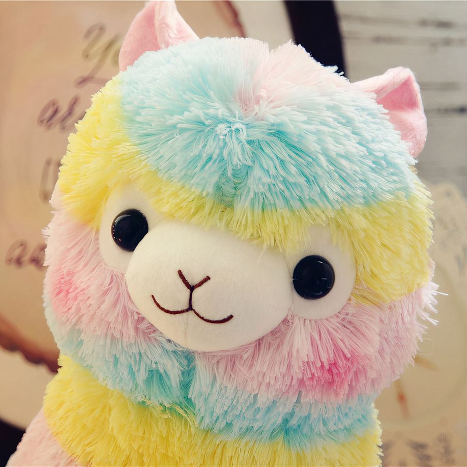 Peluche lama multicolore doux enfant chambre déco La compagnie de la peluche
