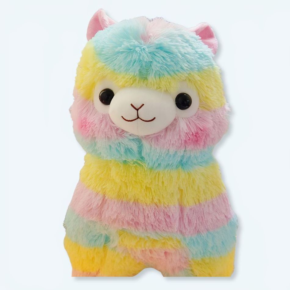Peluche lama multicolore doux enfant chambre déco La compagnie de la peluche