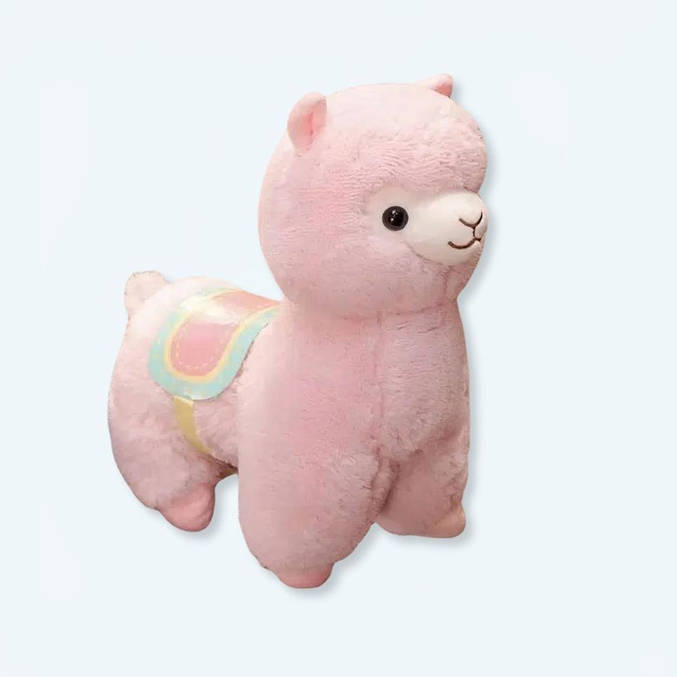 Peluche lama rose doux enfant câlin déco chambre 35cm La compagnie de la peluche