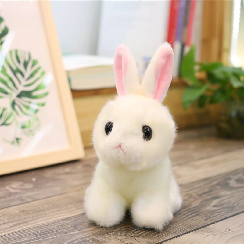 Peluche lapin bébé tout petit Lapereau blanc