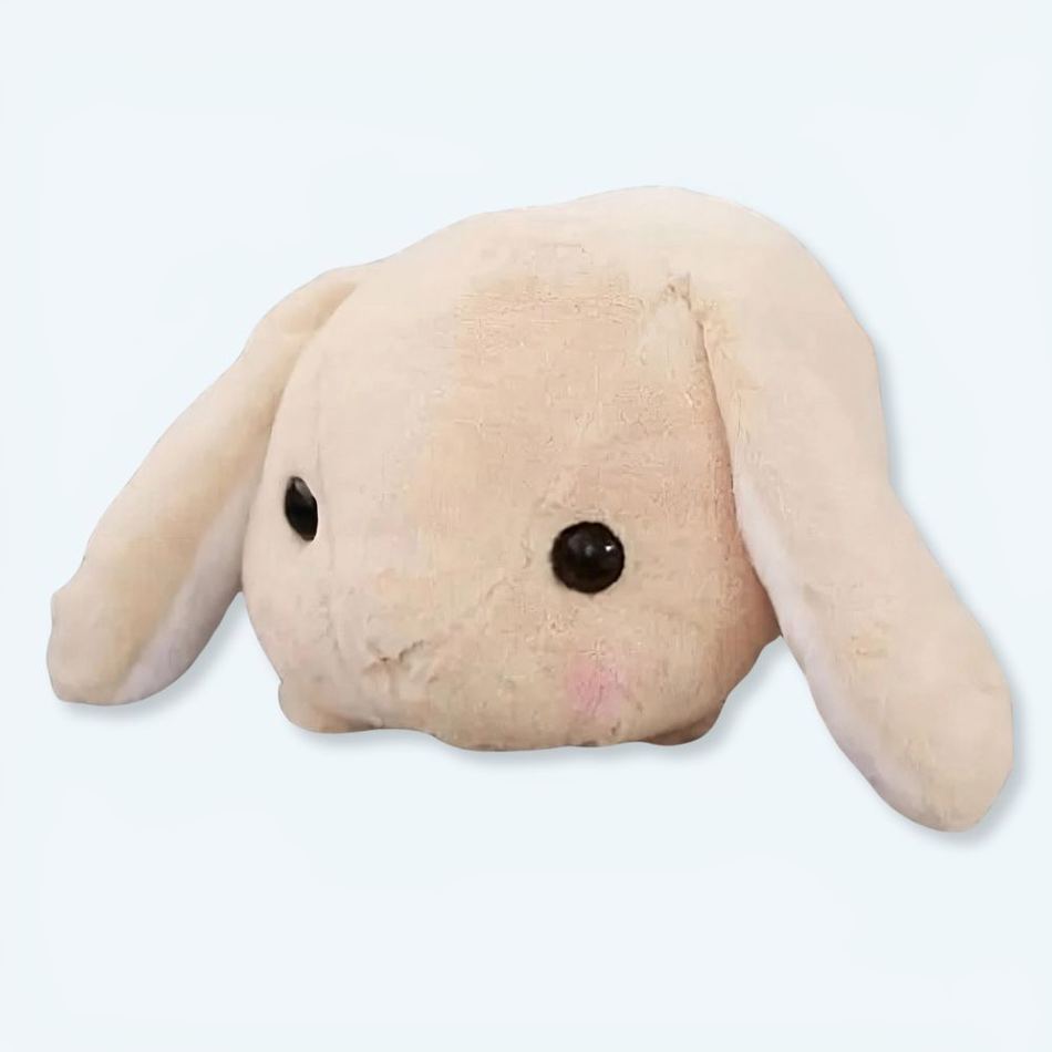 Peluche lapin beige doux couché enfant confort La compagnie de la peluche