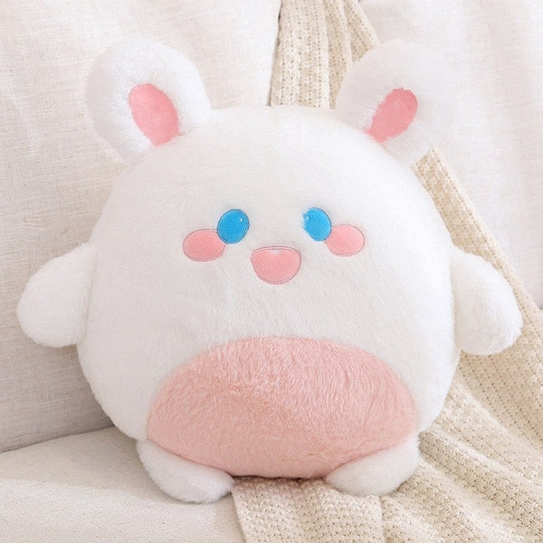 Peluche lapin blanc et rose