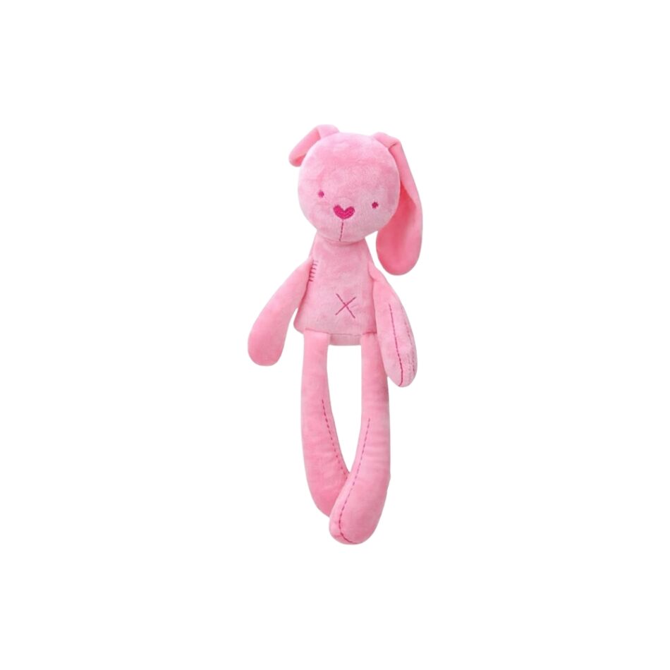 Peluche lapin blanc rose câlin doux enfant déco chambre rose La compagnie de la peluche