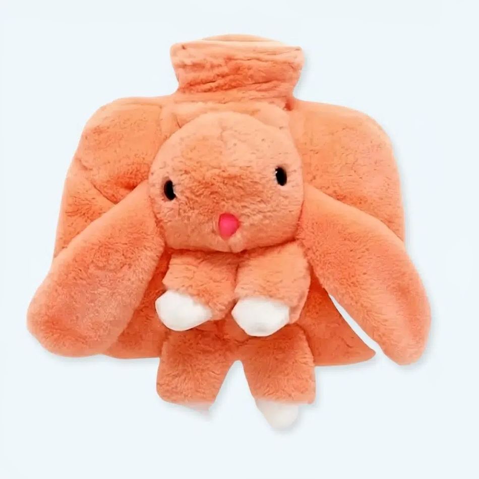 Peluche lapin bouillote douce réconfort hiver chaleureux orange La compagnie de la peluche