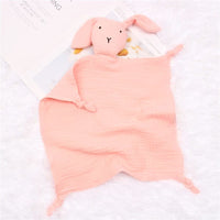Peluche lapin câlin coton mousseline doux enfant rose La compagnie de la peluche