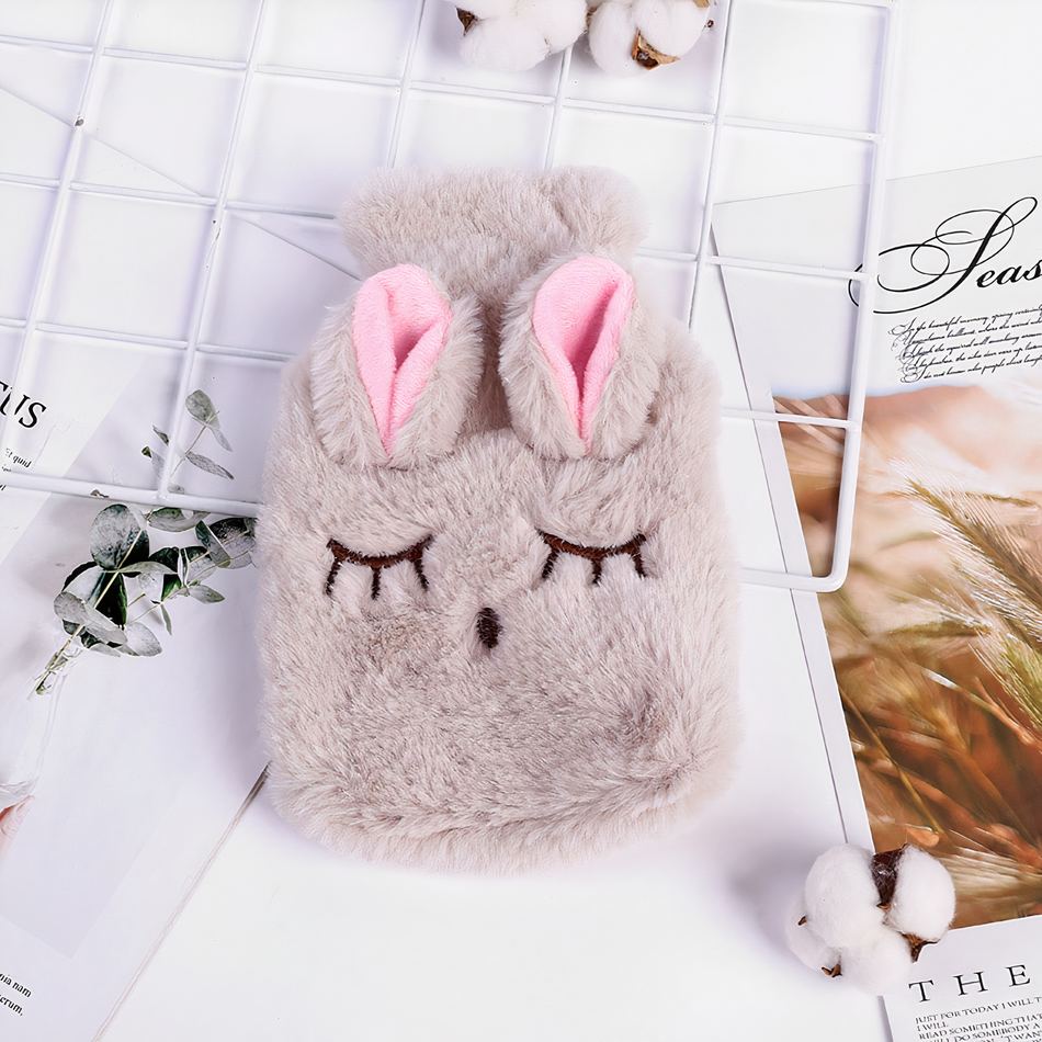 Peluche lapin chauffante douce confort hiver chaleureux beige La compagnie de la peluche