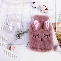 Peluche lapin chauffante douce confort hiver chaleureux marron La compagnie de la peluche