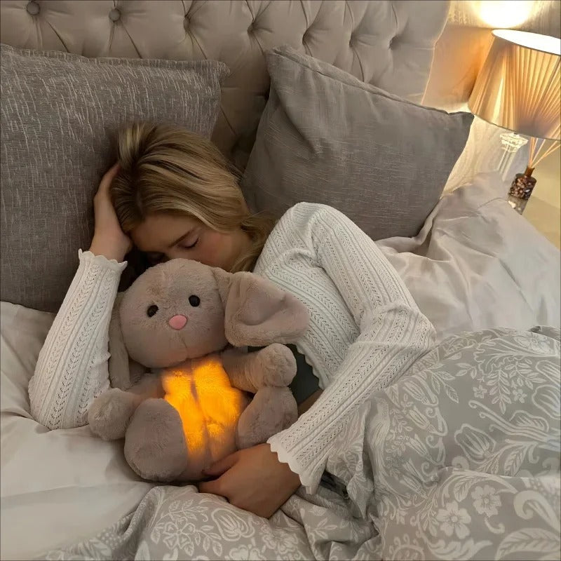Peluche lapin doux berceuse relaxante pour enfant La compagnie de la peluche