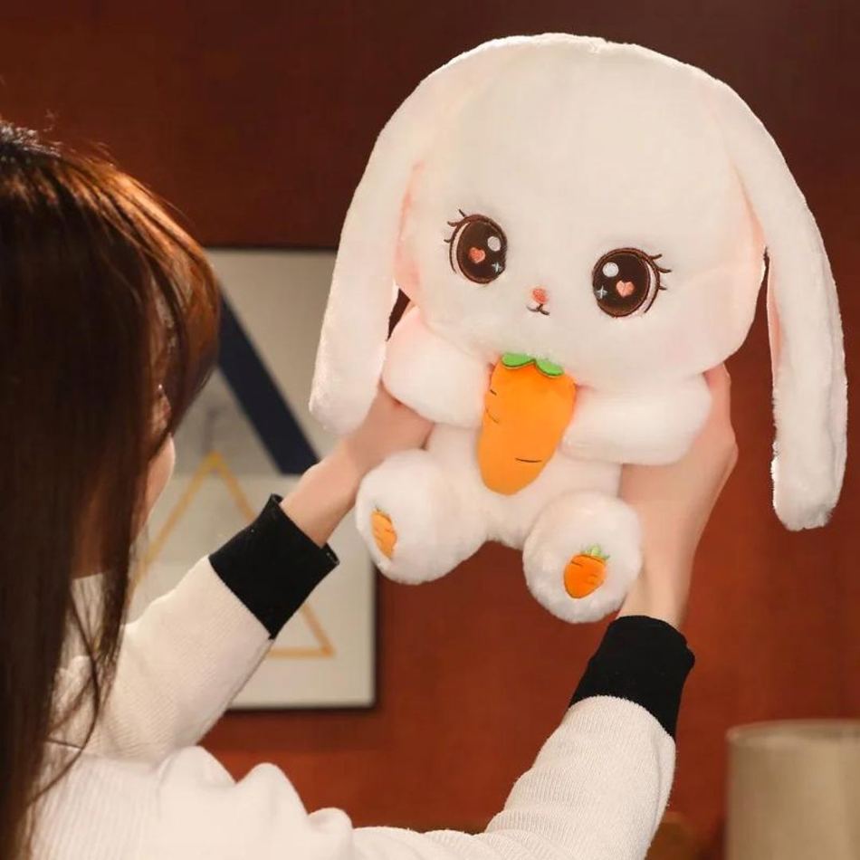 Peluche lapin doux câlin enfant carotte amusante 30cm La compagnie de la peluche