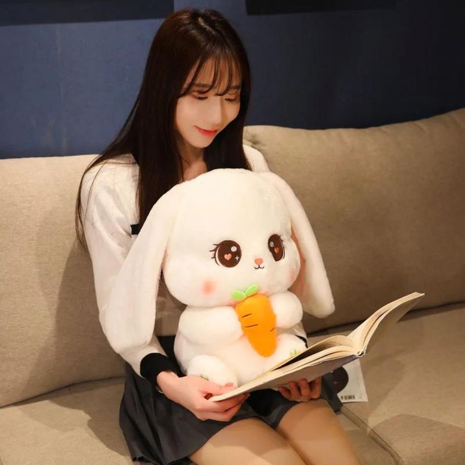Peluche lapin doux câlin enfant carotte amusante 40cm La compagnie de la peluche