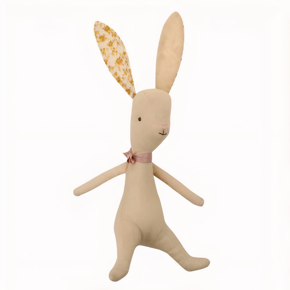 Peluche lapin doux kawaii pastel enfant câlin jeu jaune La compagnie de la peluche