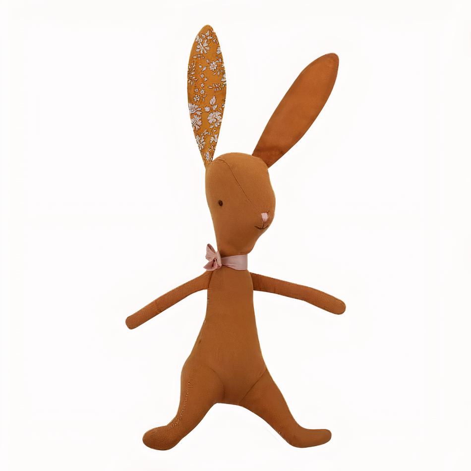 Peluche lapin doux kawaii pastel enfant câlin jeu orange La compagnie de la peluche