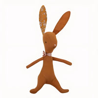 Peluche lapin doux kawaii pastel enfant câlin jeu orange La compagnie de la peluche