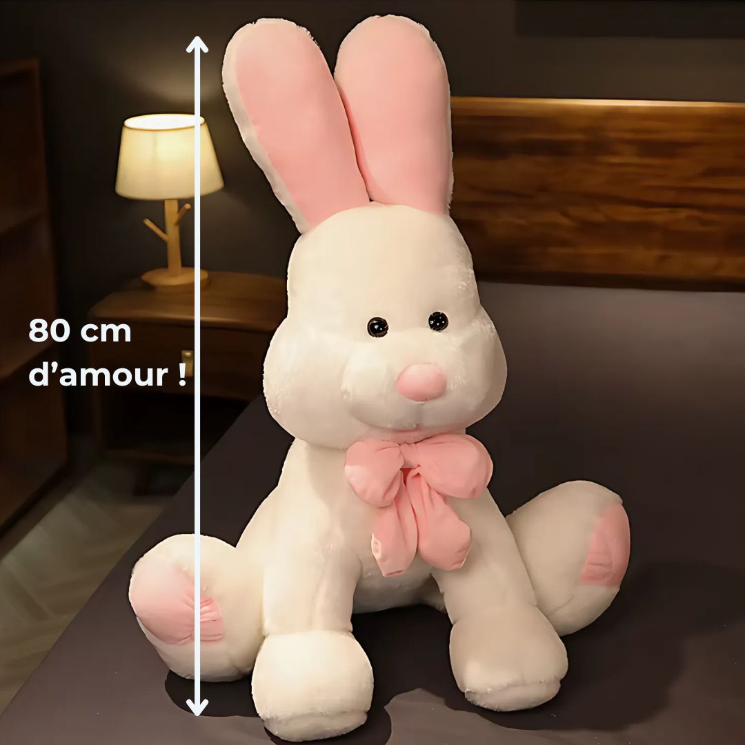 Peluche lapin géant blanc doux câlin enfant chambre La compagnie de la peluche