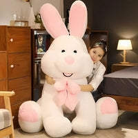Peluche lapin géant blanc doux câlin enfant chambre La compagnie de la peluche