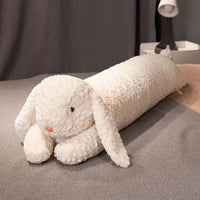 Peluche lapin géant doux coussin confort enfant blanc La compagnie de la peluche