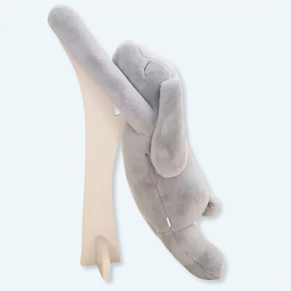 Peluche lapin géant gris doux enfant câlin XXL La compagnie de la peluche