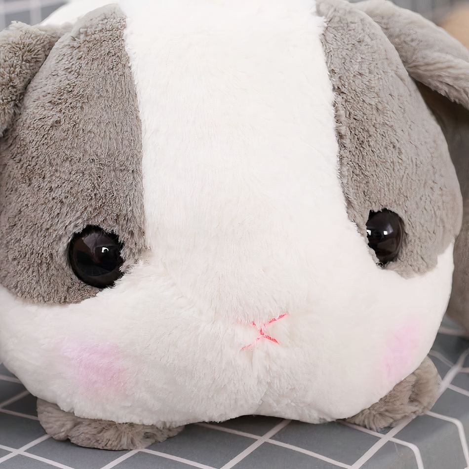 Peluche lapin gris doux moelleux compagnon câlin enfant La compagnie de la peluche