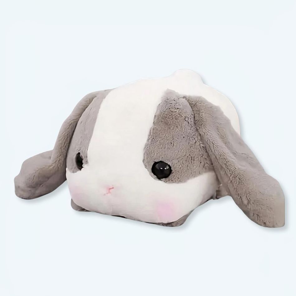 Peluche lapin gris doux moelleux compagnon câlin enfant La compagnie de la peluche