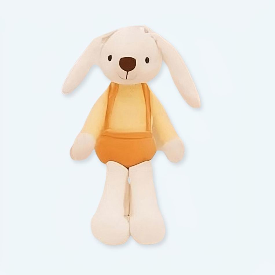 Peluche lapin jaune câlin doux enfant printemps La compagnie de la peluche