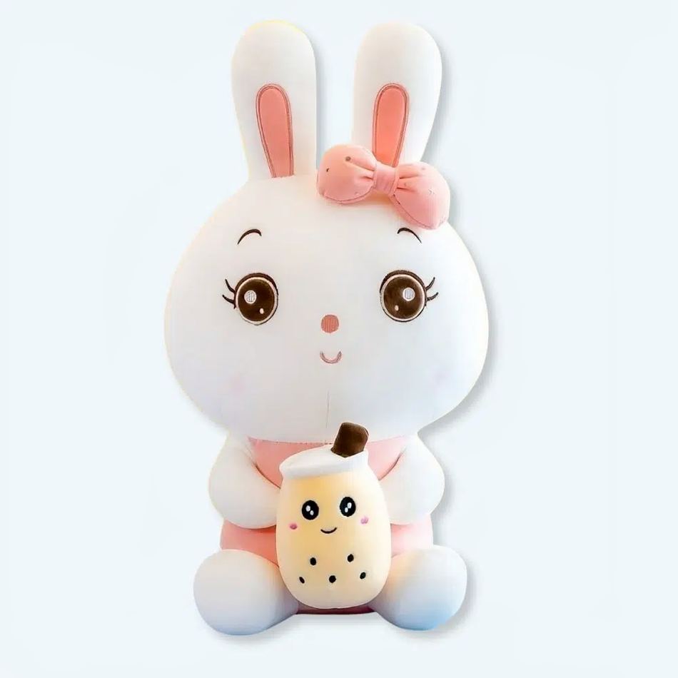 Peluche lapin kawaii bubble tea doux enfant câlin 40-cm La compagnie de la peluche