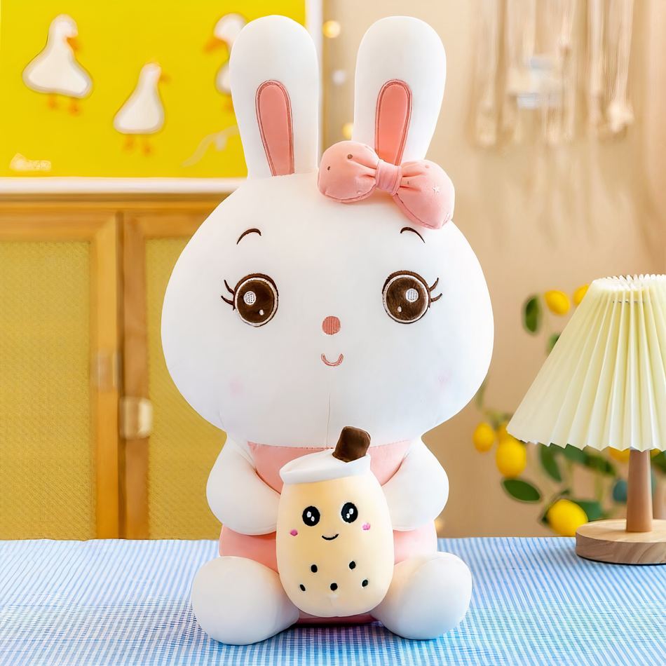 Peluche lapin kawaii bubble tea doux enfant câlin 50-cm La compagnie de la peluche