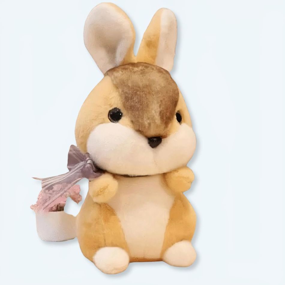 Peluche lapin lièvre doux beige enfant câlin 30cm La compagnie de la peluche
