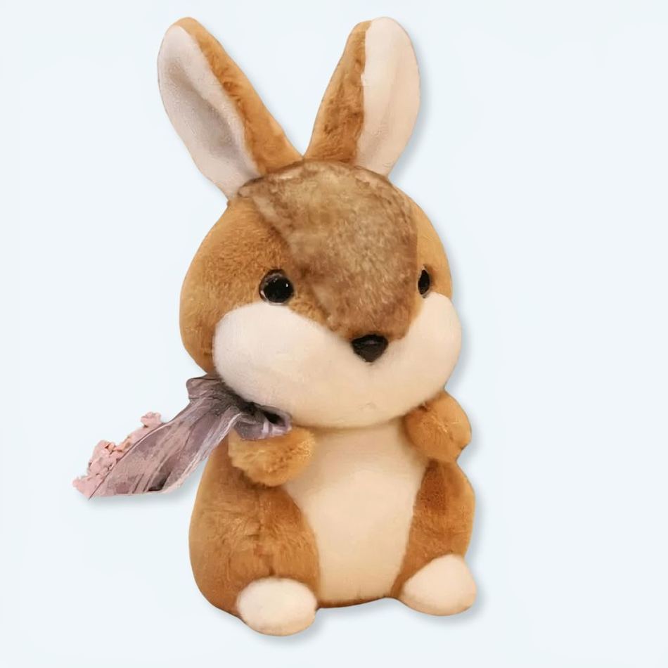 Peluche lapin lièvre marron doux câlin enfant univers bois 30cm La compagnie de la peluche