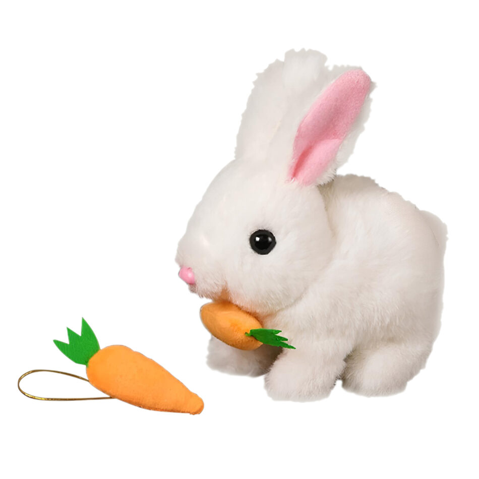 Peluche lapin Pâques électrique doux lumineux enfant blanc La compagnie de la peluche