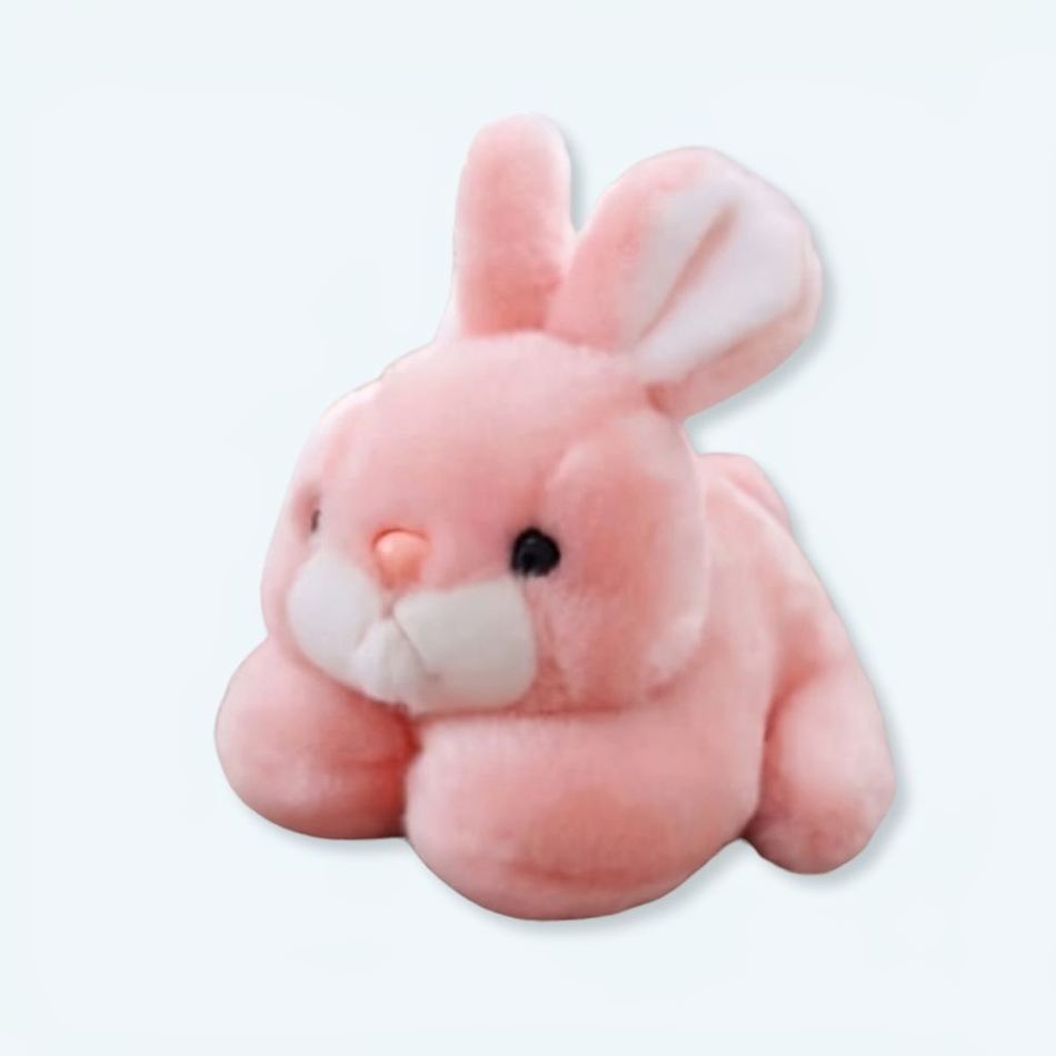 Peluche lapin rose câlin enfant doux pelage chaleureux 20cm La compagnie de la peluche