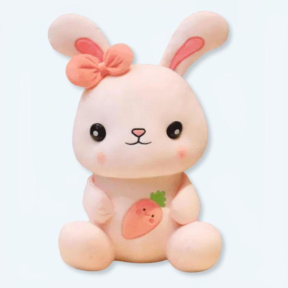 Peluche lapin rose câlin enfant doux pelucheux 22cm La compagnie de la peluche