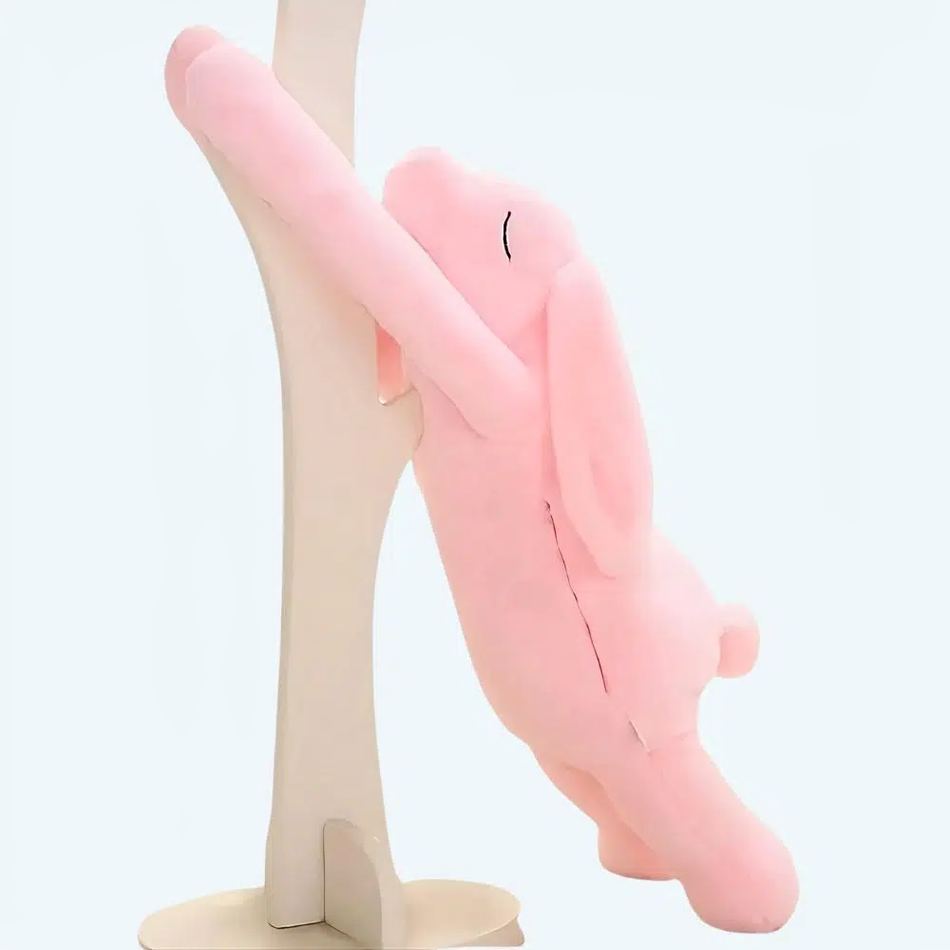 Peluche lapin rose géant doux et câlin enfant La compagnie de la peluche