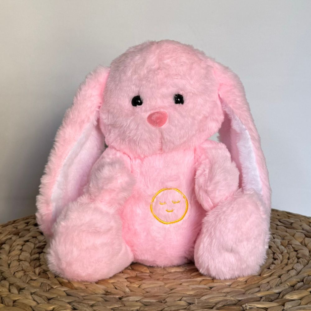 Peluche lapin rose veilleuse douce sommeil enfant La compagnie de la peluche