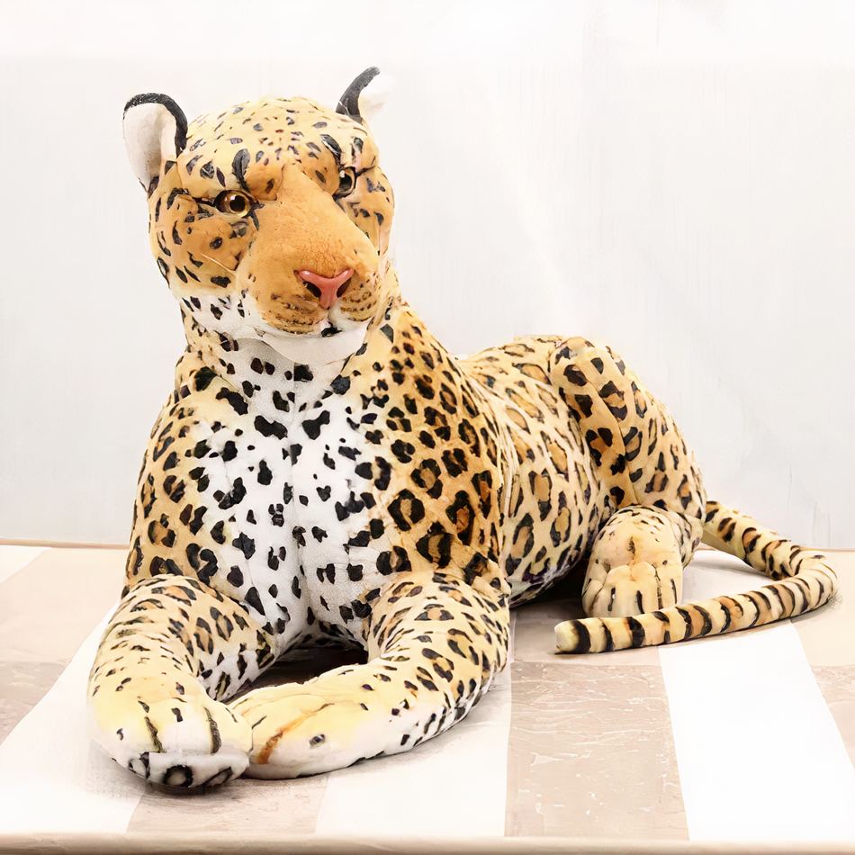 Peluche Léopard géant doux enfant jungle câlin La compagnie de la peluche