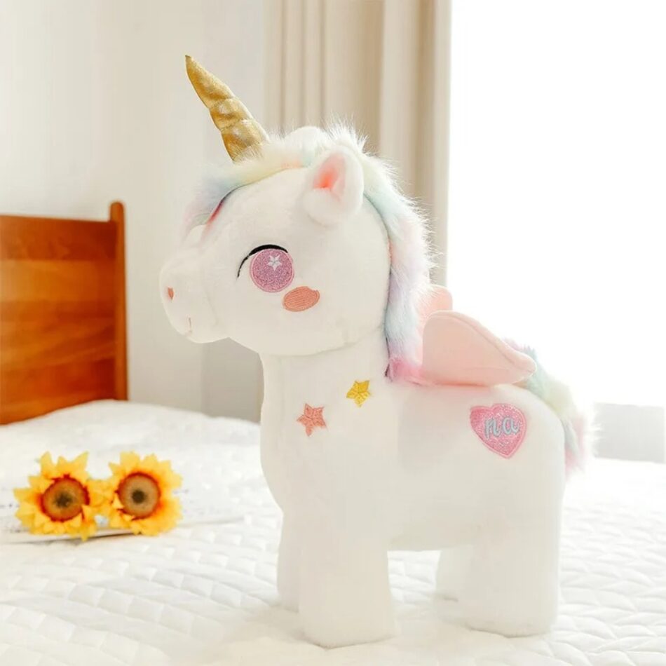 Peluche licorne arc-en-ciel magique douce enfant rose La compagnie de la peluche