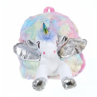 Peluche licorne argenté sac à dos magique doux enfant La compagnie de la peluche
