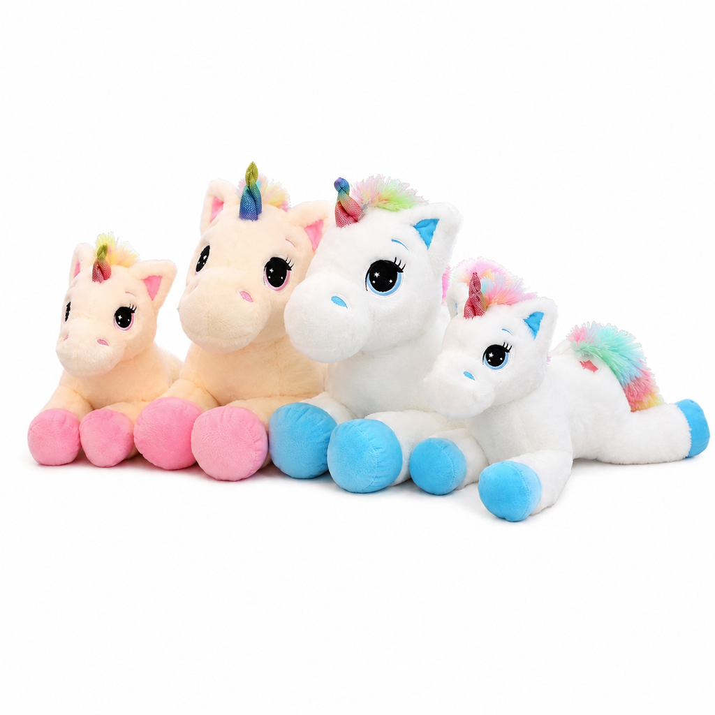 Peluche licorne avec des étoiles dans les yeux