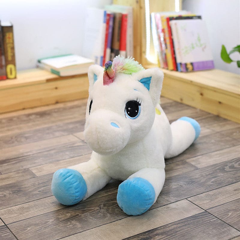 Peluche licorne avec des étoiles dans les yeux Bleu / 40cm