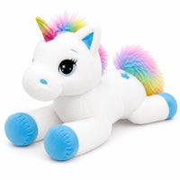 Peluche licorne avec des étoiles dans les yeux Bleu / 40cm