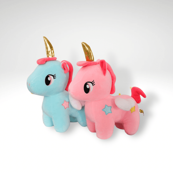 Peluche licorne avec un corne doré